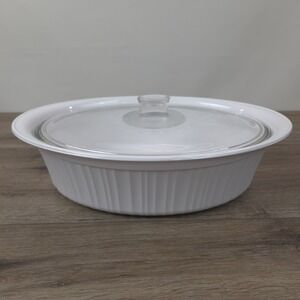 Corningware French White Oval Roaster Casserole 4 QT 3.8 L Made in USA Vintage